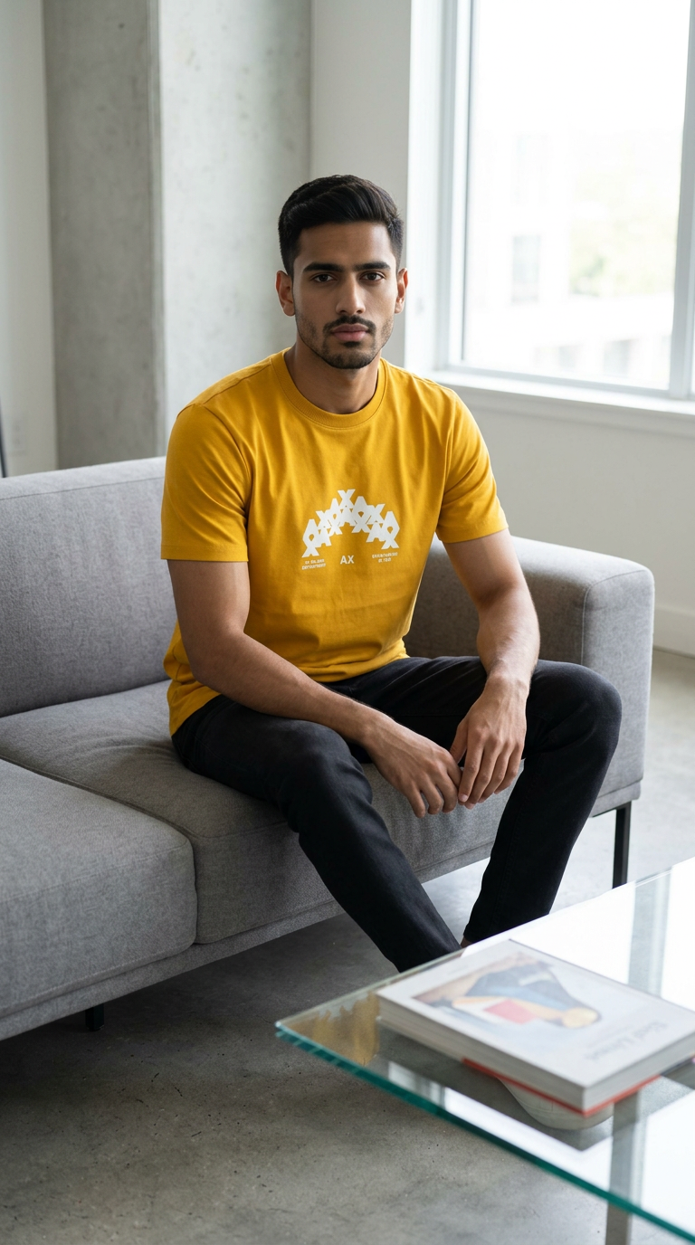 AX Yellow Graphic T-Shirt view 3
