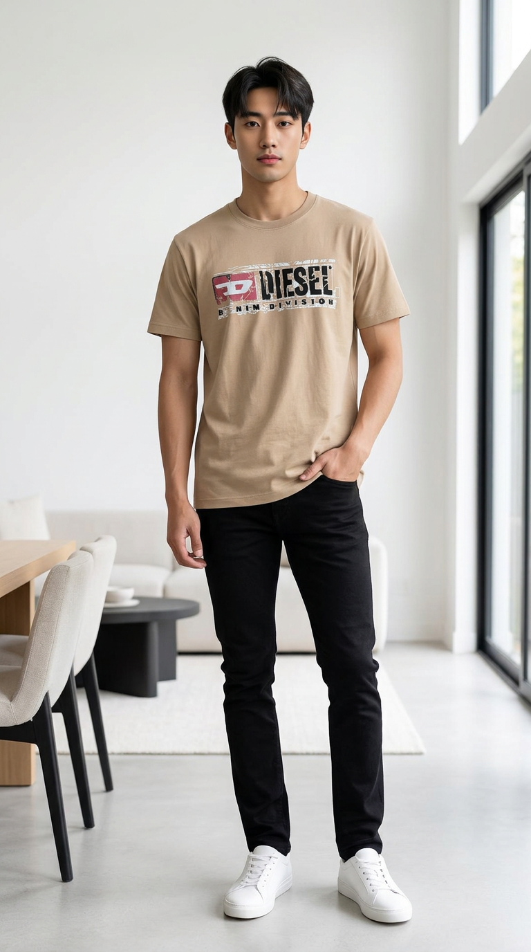 Beige Printed T-shirt view 2
