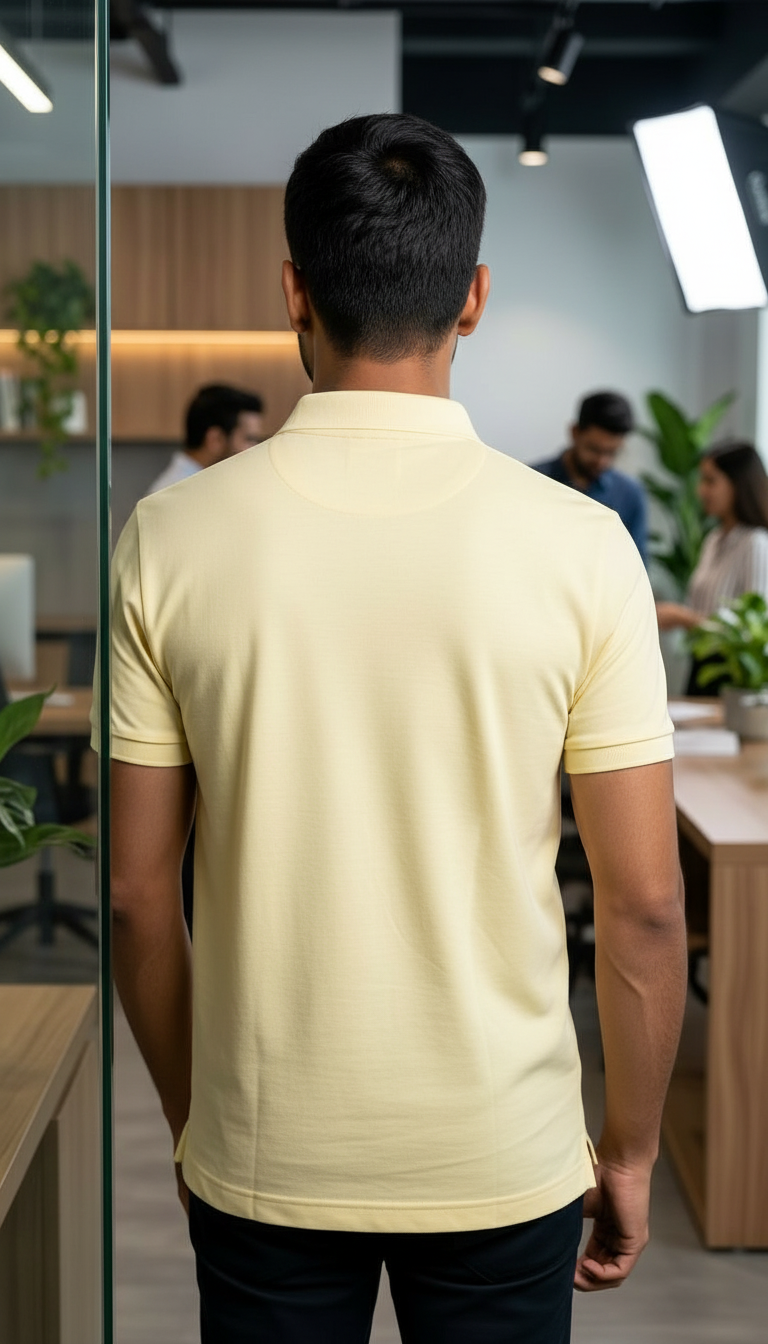 Lemon Colour Polo T-shirt view 2
