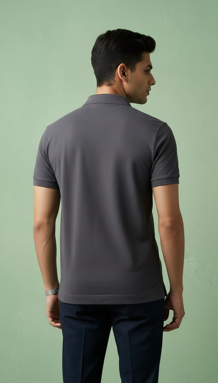Dark Grey Polo T-shirt view 2
