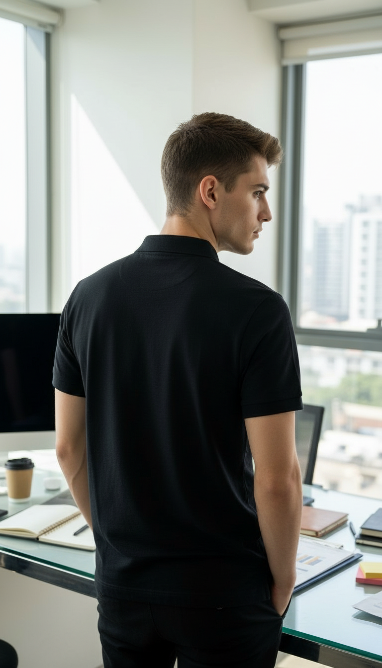 Black Polo Shirt view 2