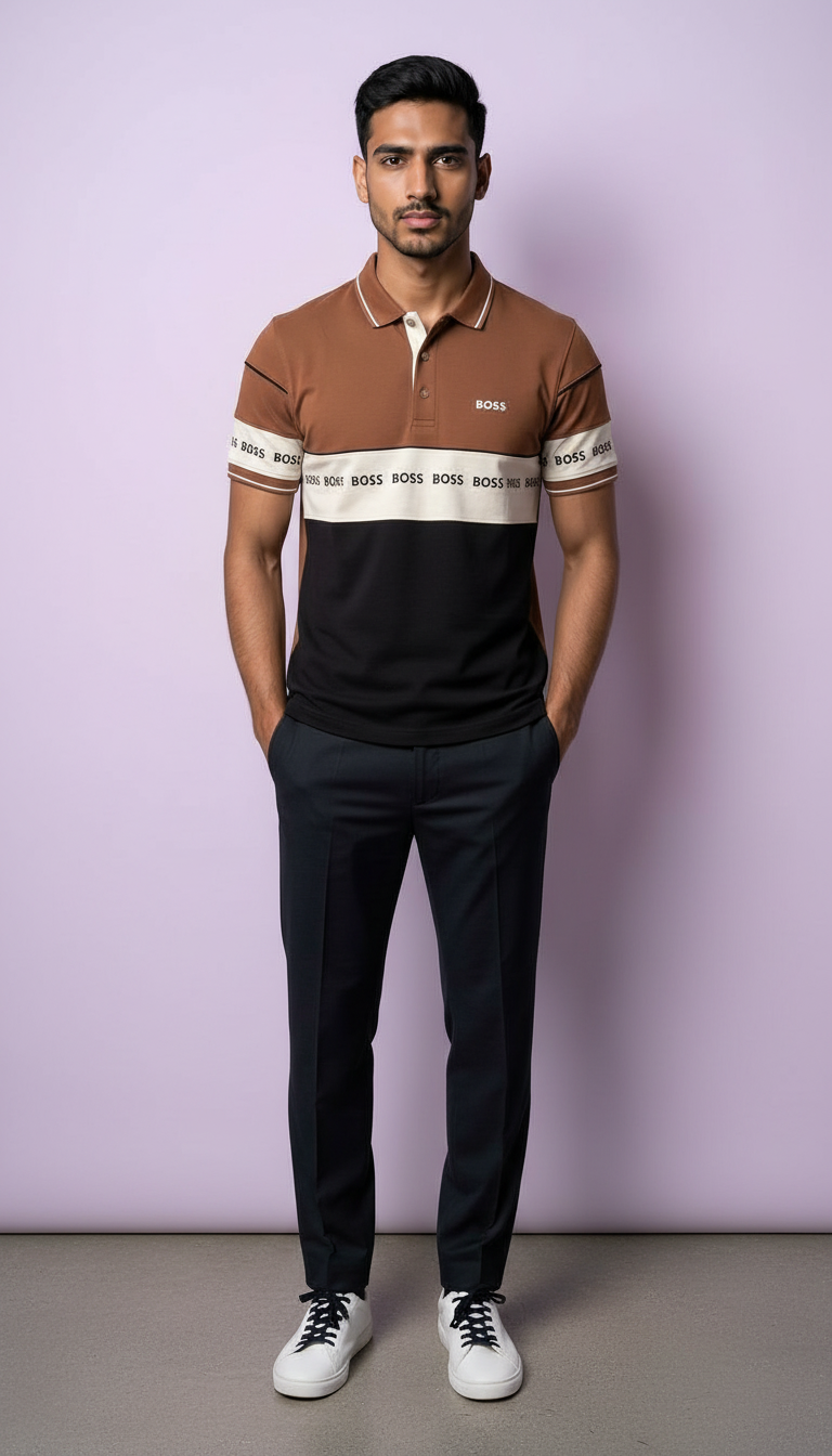 Brown And Black Polo T-Shirt