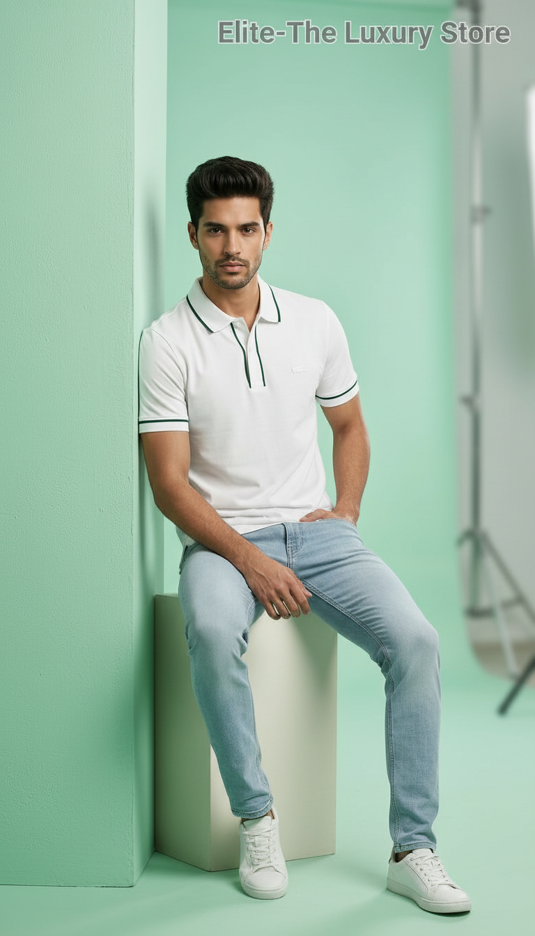 White Designer Polo T-shirt view 2