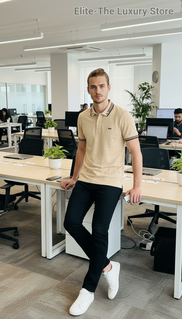 Designer Light Brown Polo T-shirt
