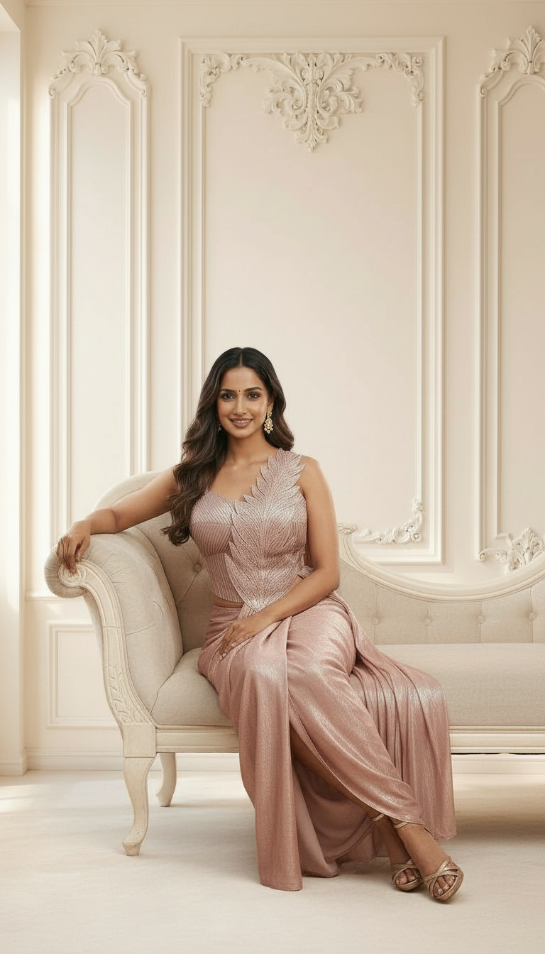 Designer Draped Saree view 4