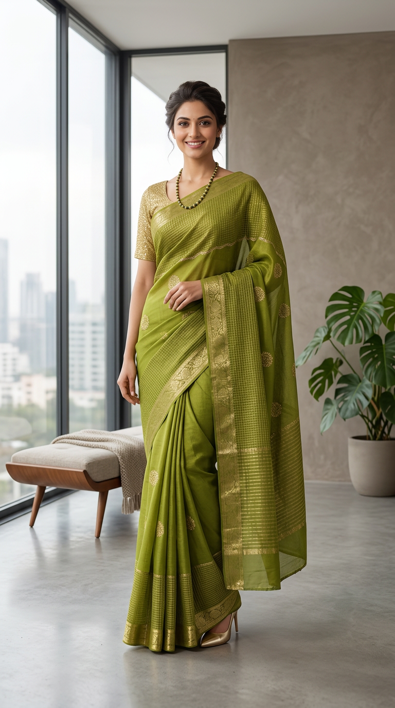 Elegant Green Silk Saree