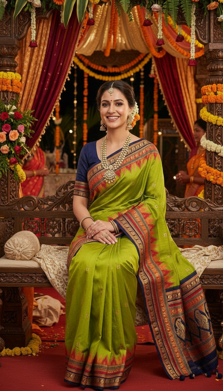 Traditional Green Saree