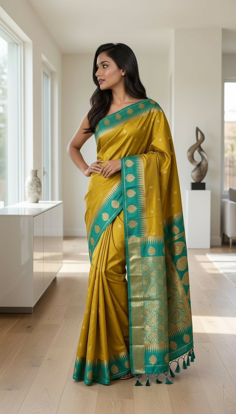 Golden Silk Saree