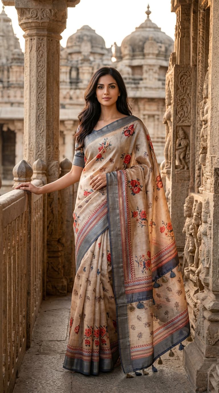 Floral Printed Saree view 5