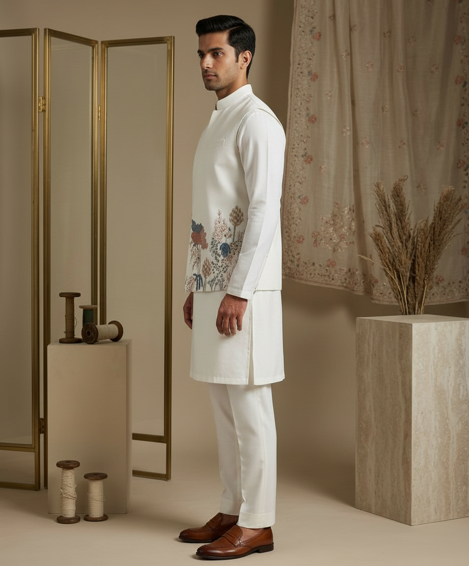 Ojasvi Men Nehru Jacket With Kurta view 2