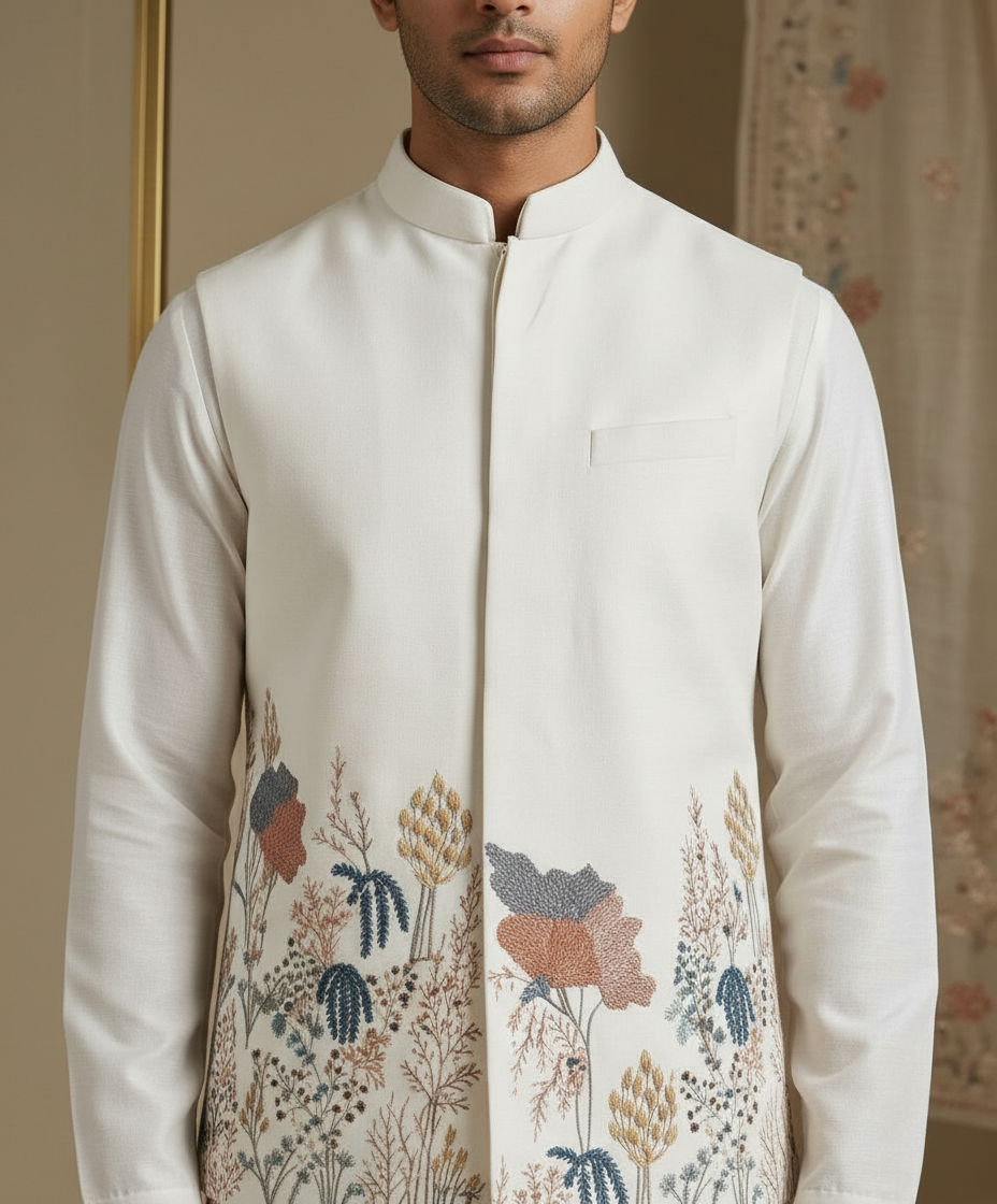Ojasvi Men Nehru Jacket With Kurta view 3