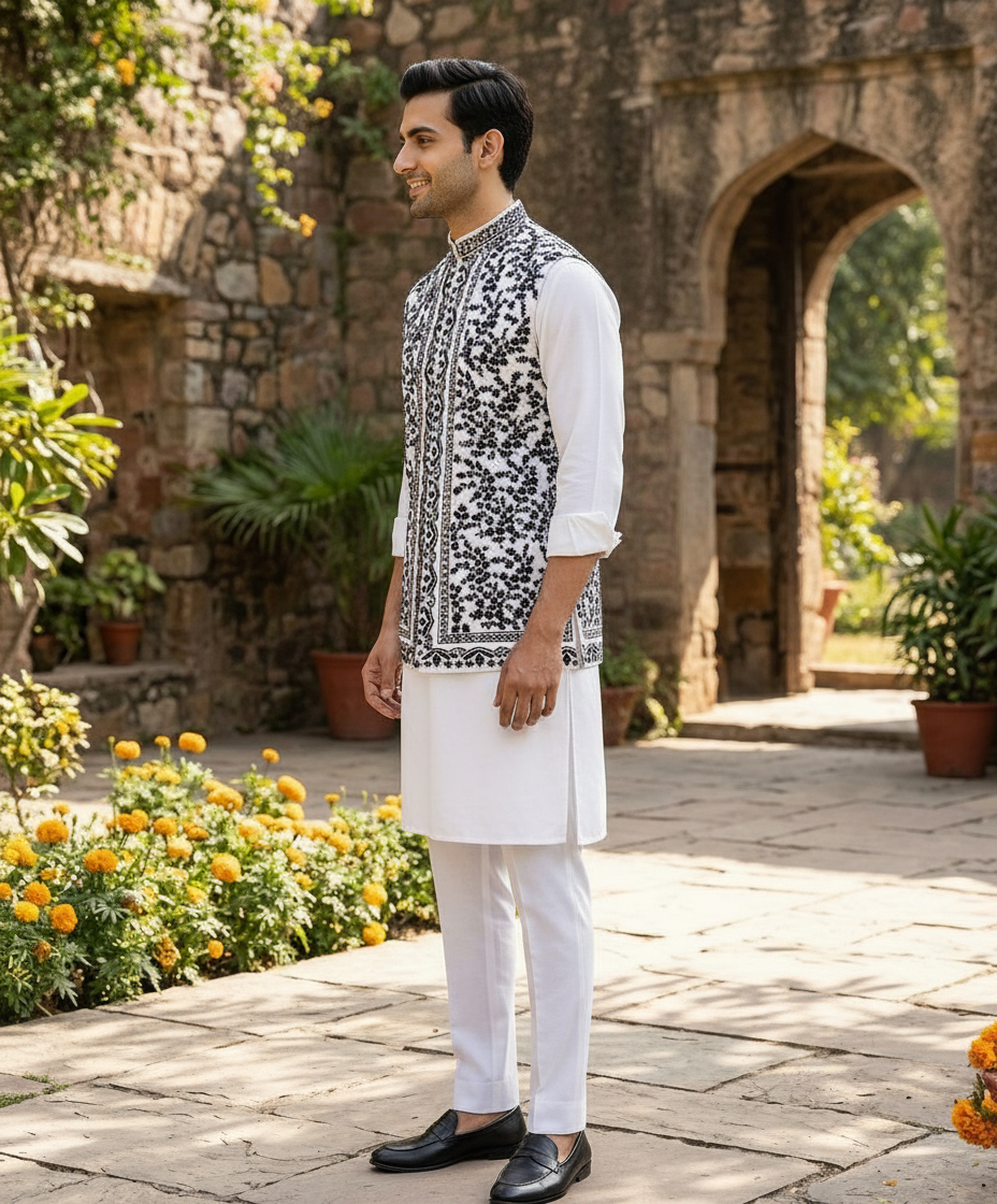 Ojasvi Men Nehru Jacket with Kurta view 2