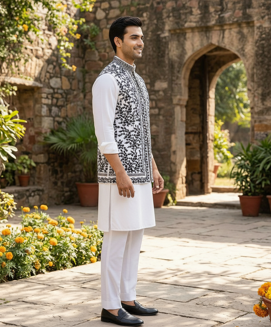 Ojasvi Men Nehru Jacket with Kurta view 3