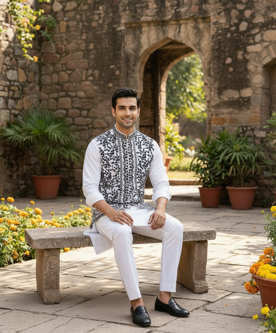 Ojasvi Men Nehru Jacket with Kurta view 4