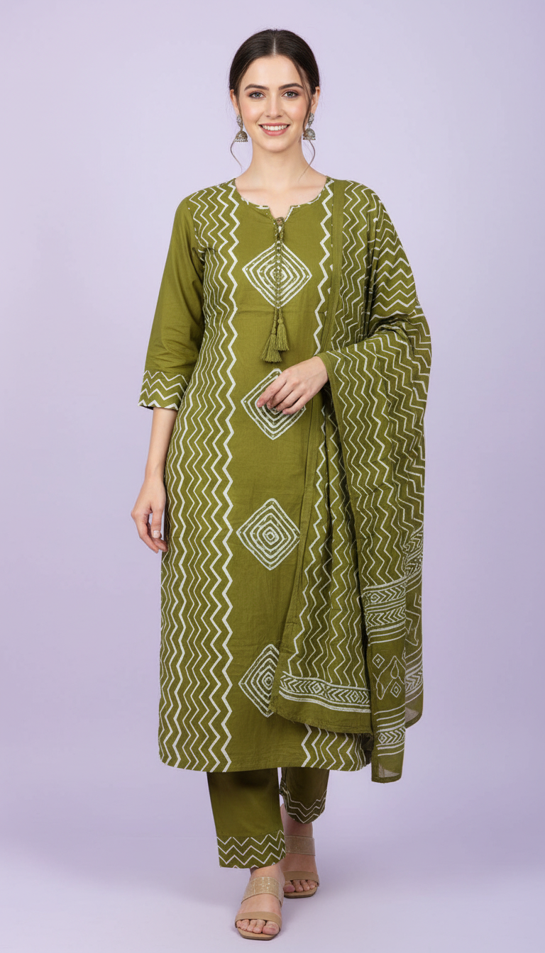 Cotton Kurti Pant Duptta