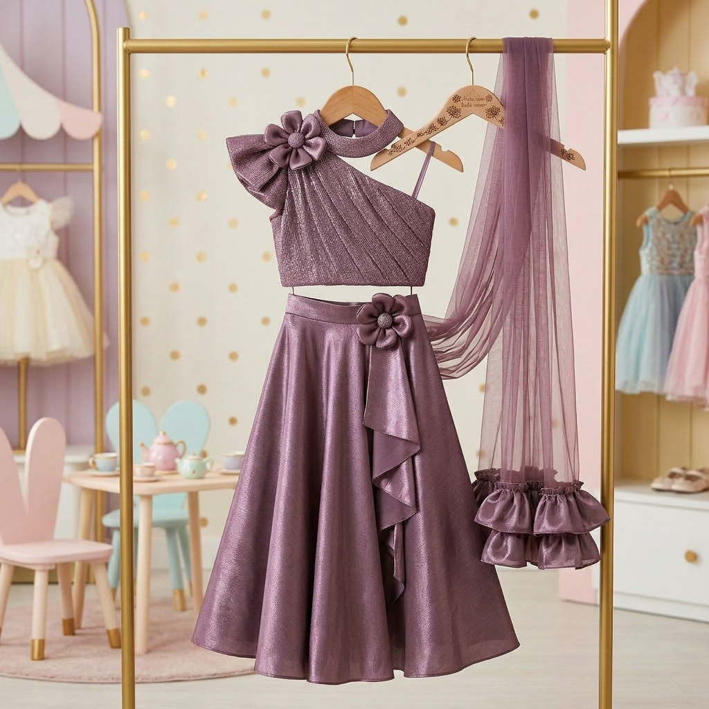 Stylish Purple Ethnic Outfit view 2