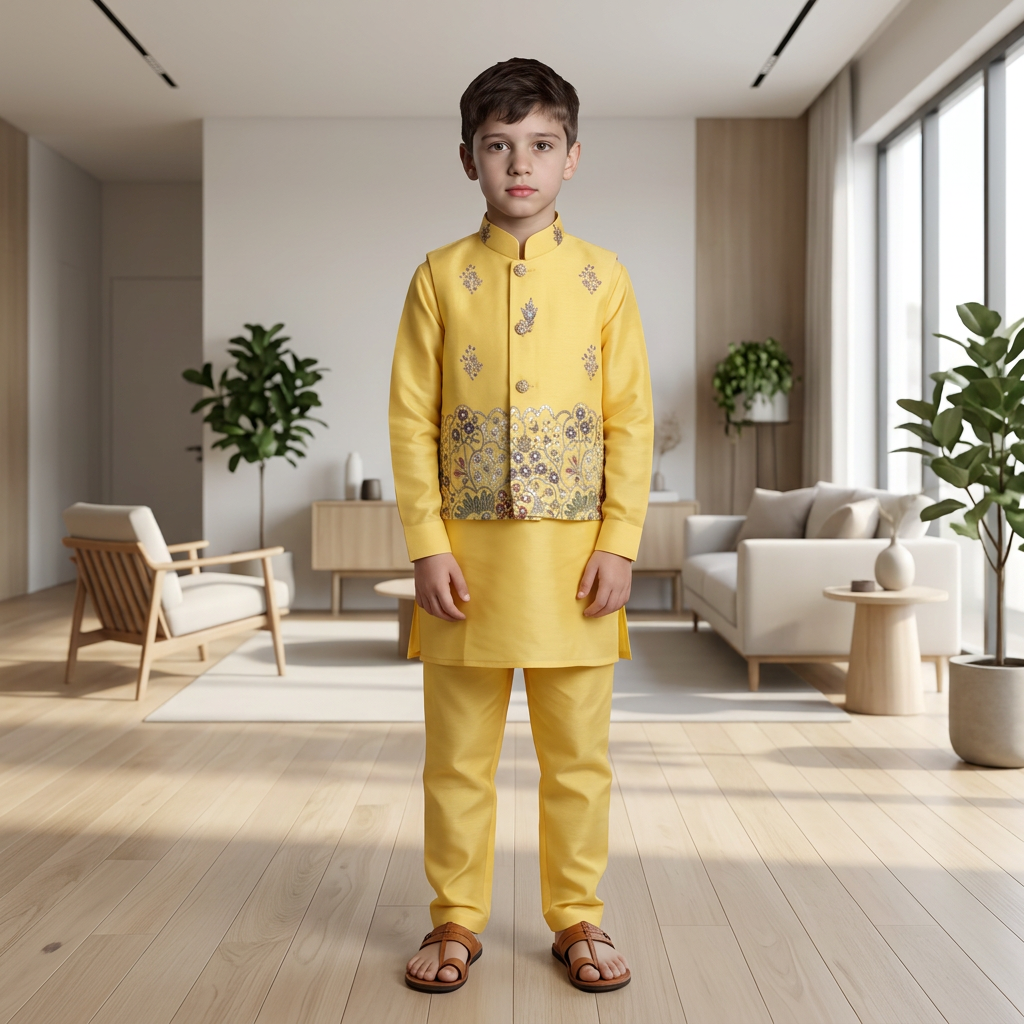 Yellow Embroidered Kurta Set