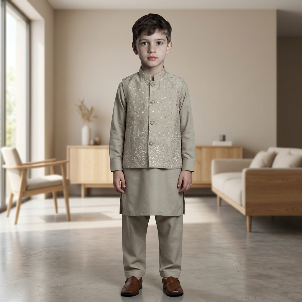 Boys Embroidered Kurta Set