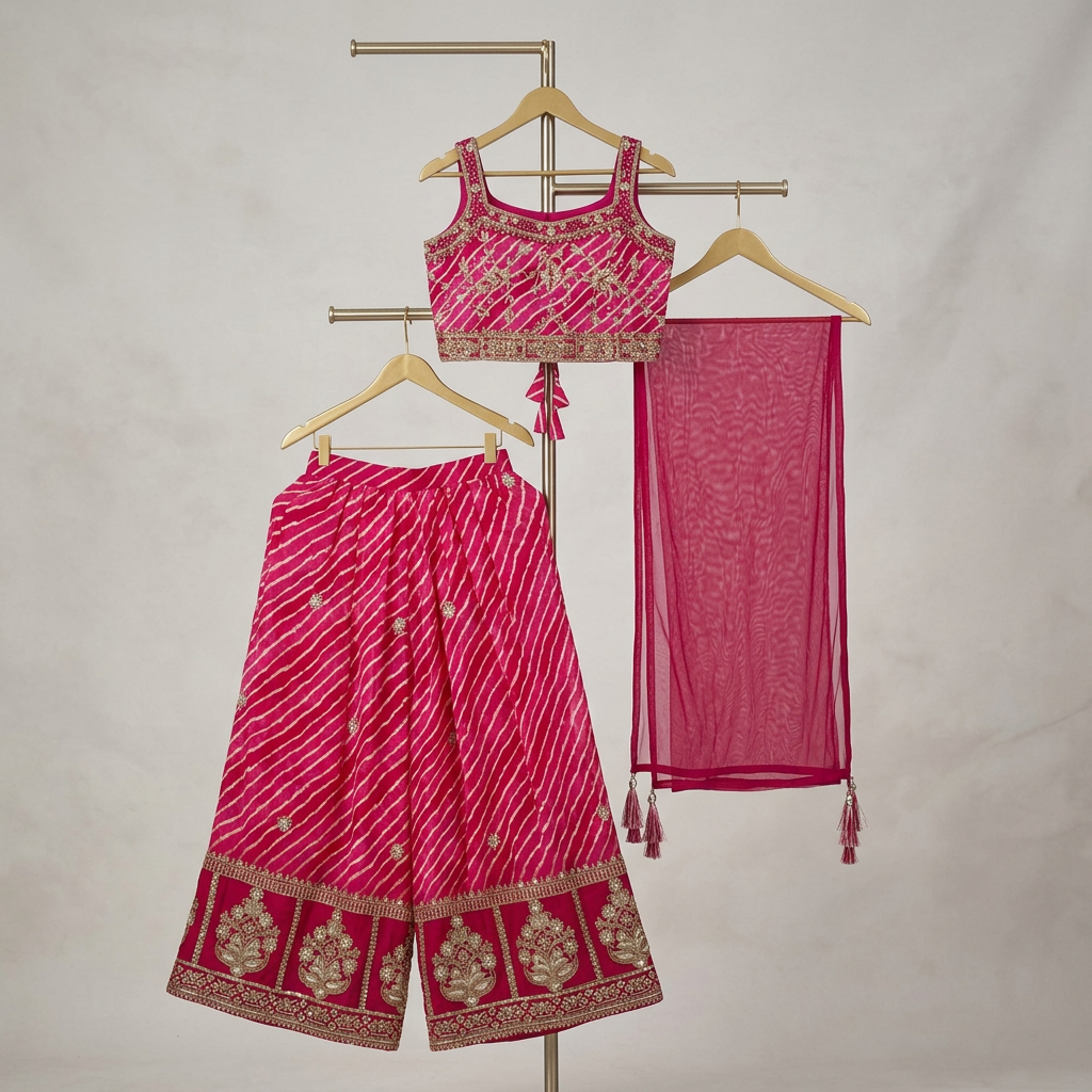Girls Bandhani Lehenga Choli view 2