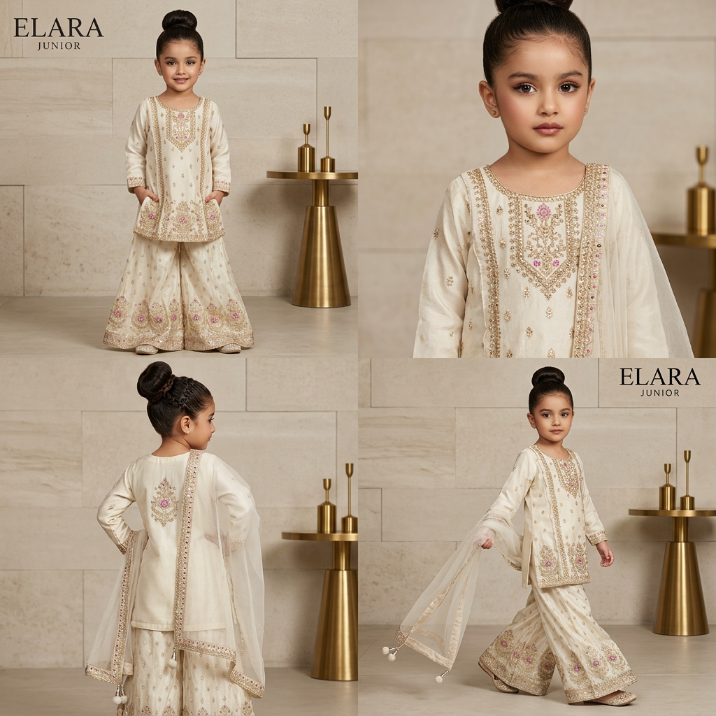 Girls Embroidered Ethnic Set view 2