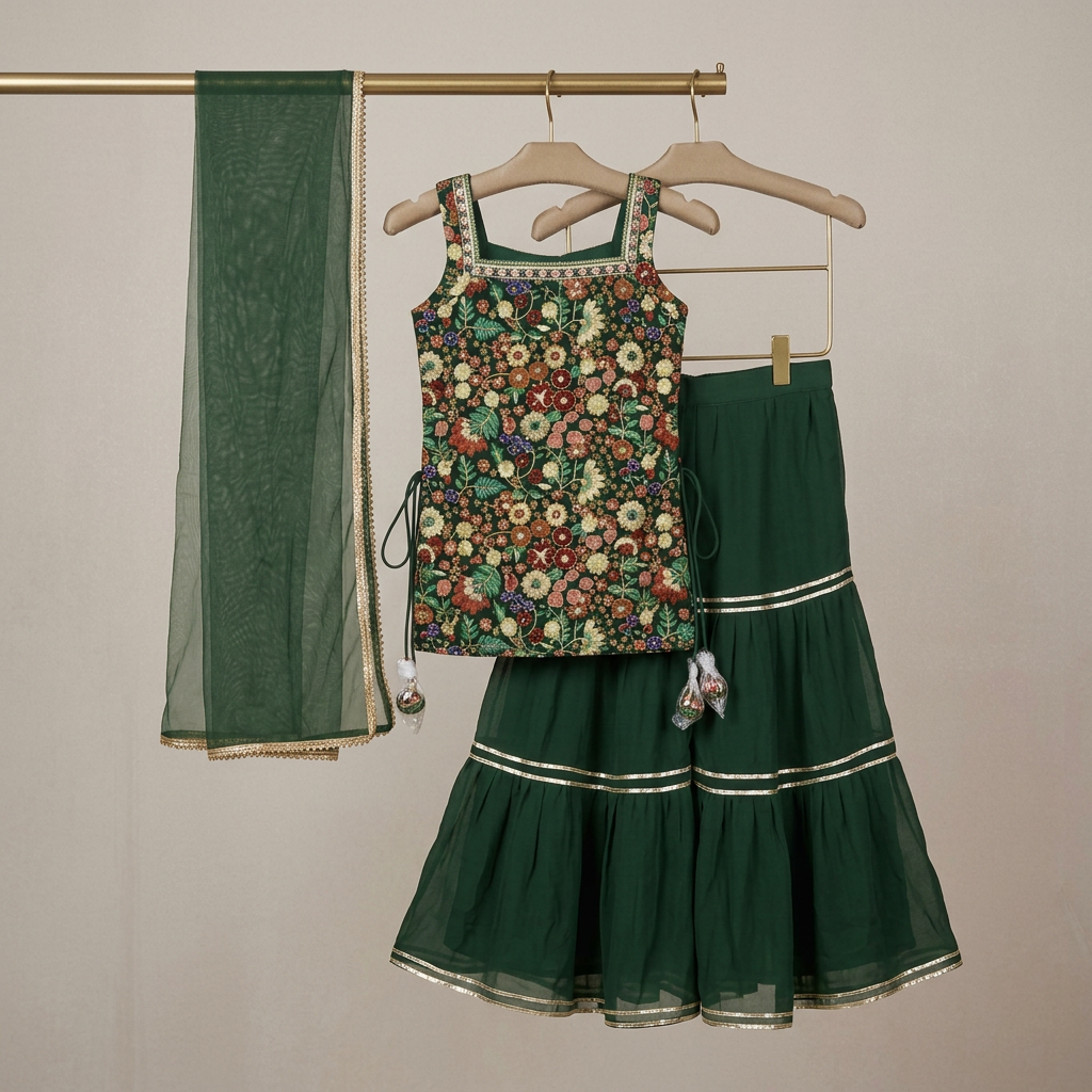 Floral Embroidered Palazzo Set view 2