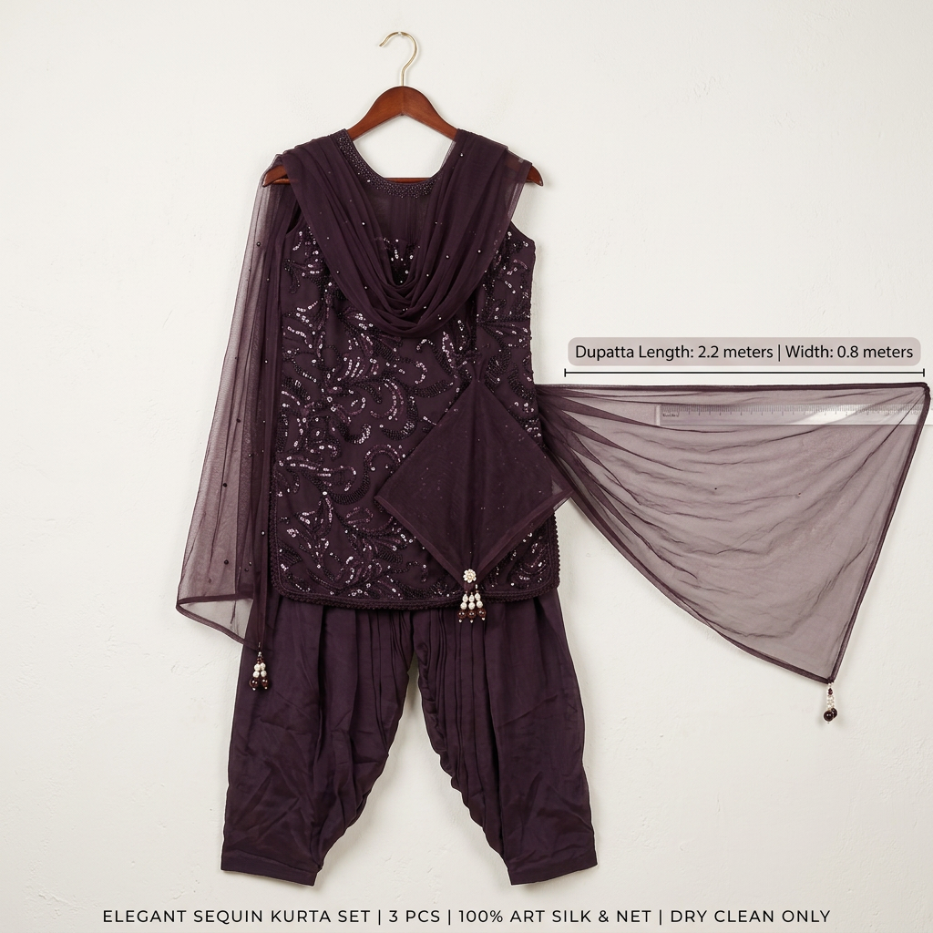 Sequin Embellished Ethnic Set view 2