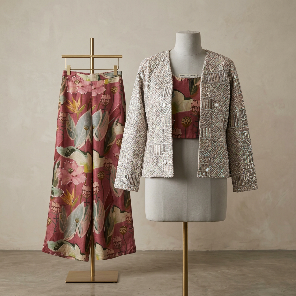Floral Ethnic Jacket Set view 2