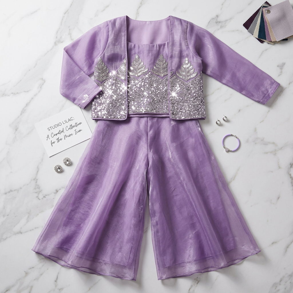 Lavender Embellished Co-ord Set view 2