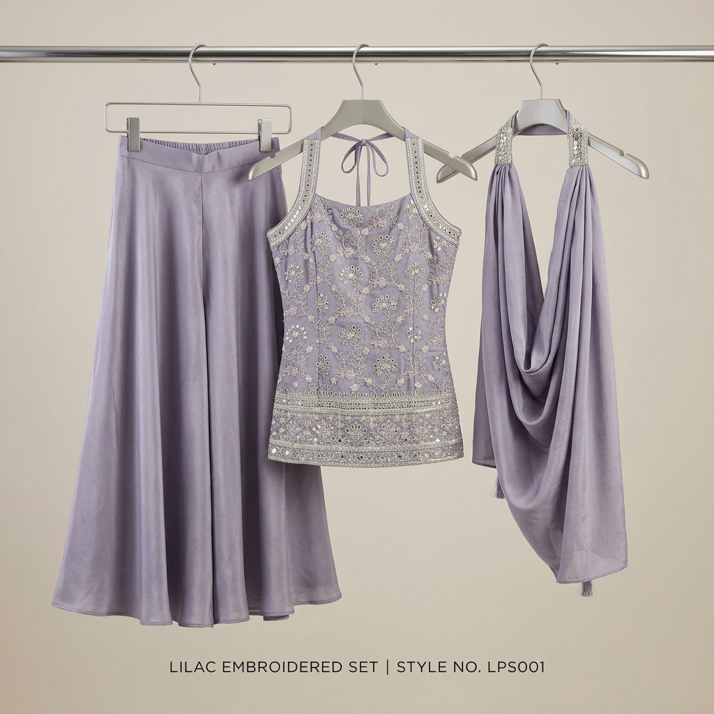 Embroidered Top and Palazzo Set view 2