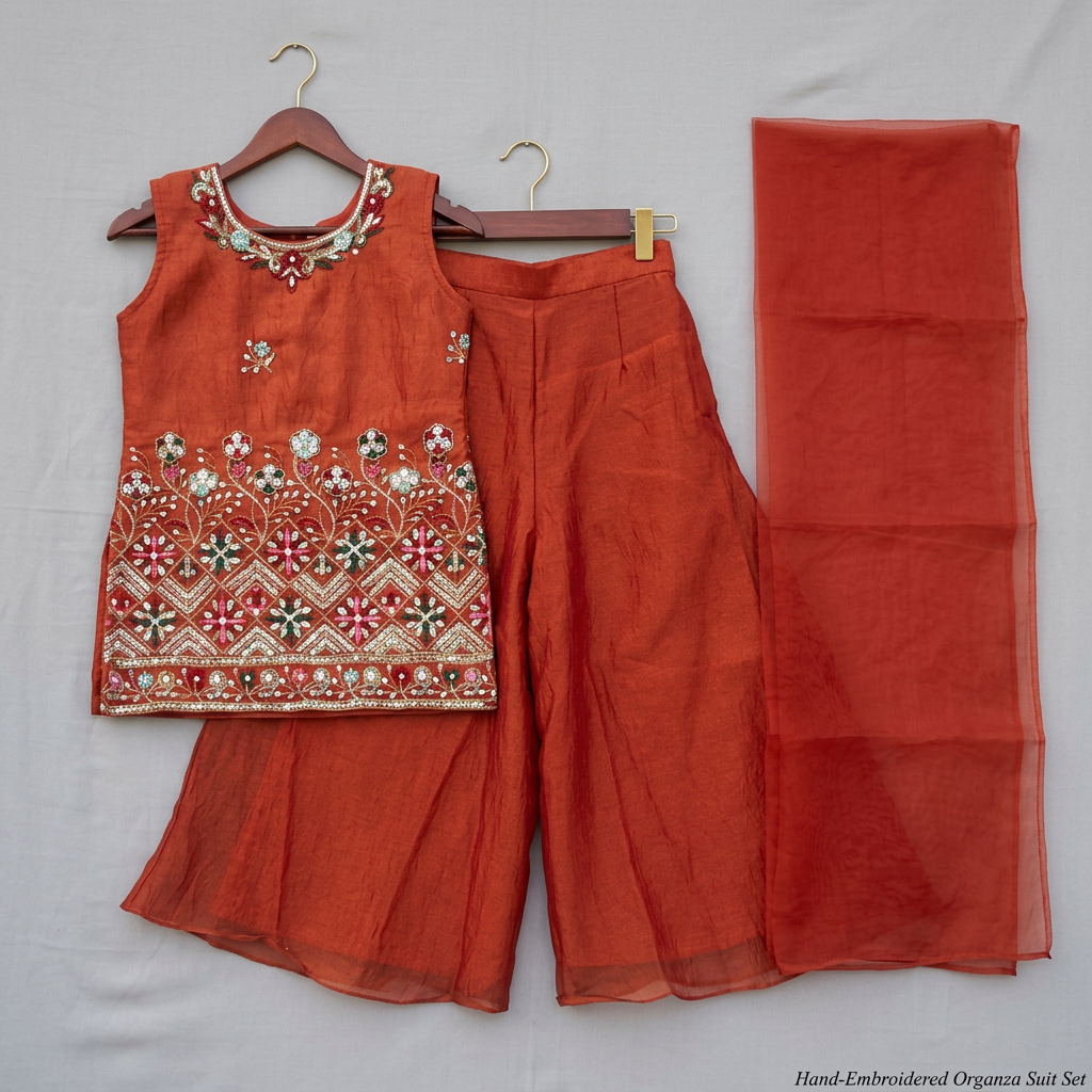 Traditional Embroidered Girls Set view 2