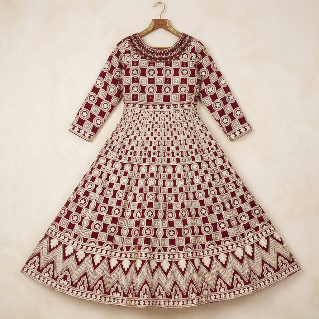 Embroidered Anarkali Gown view 2