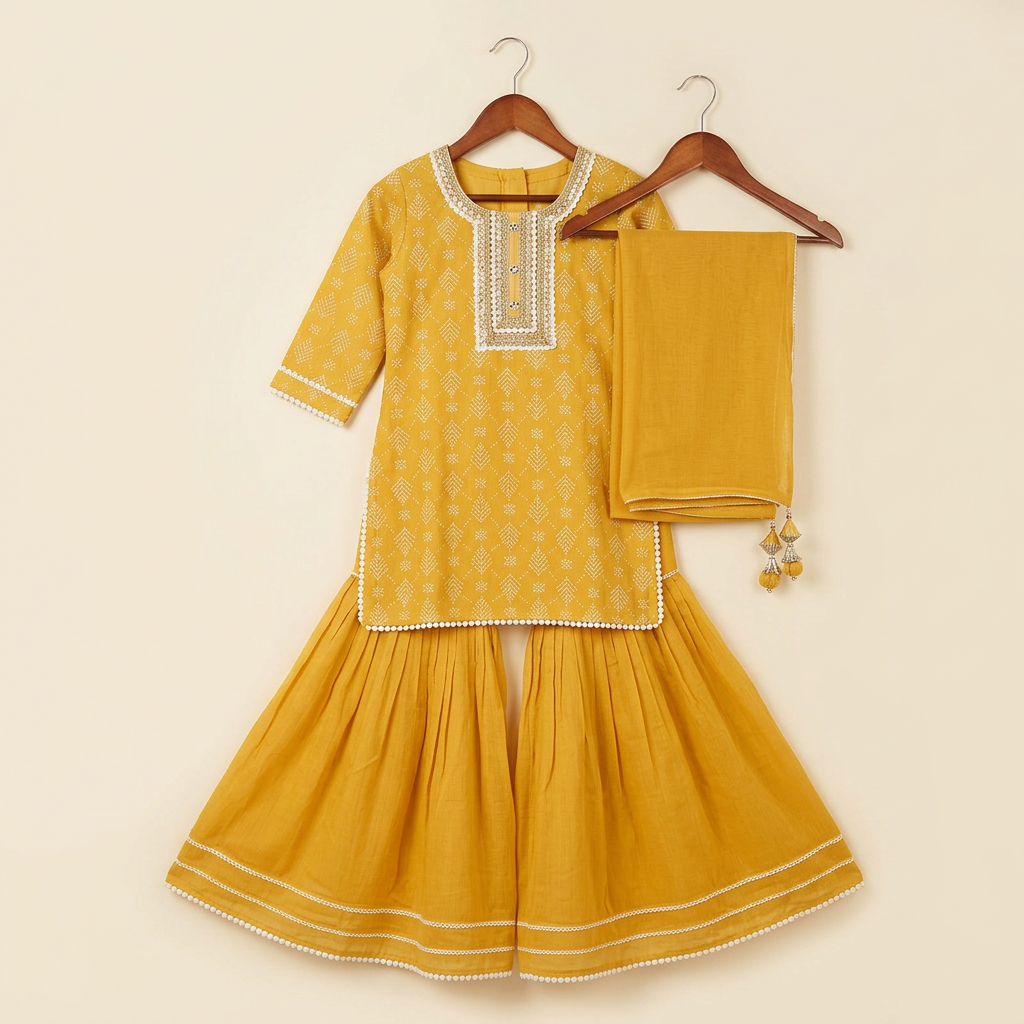 Yellow Ethnic Suit with Dupatta view 2