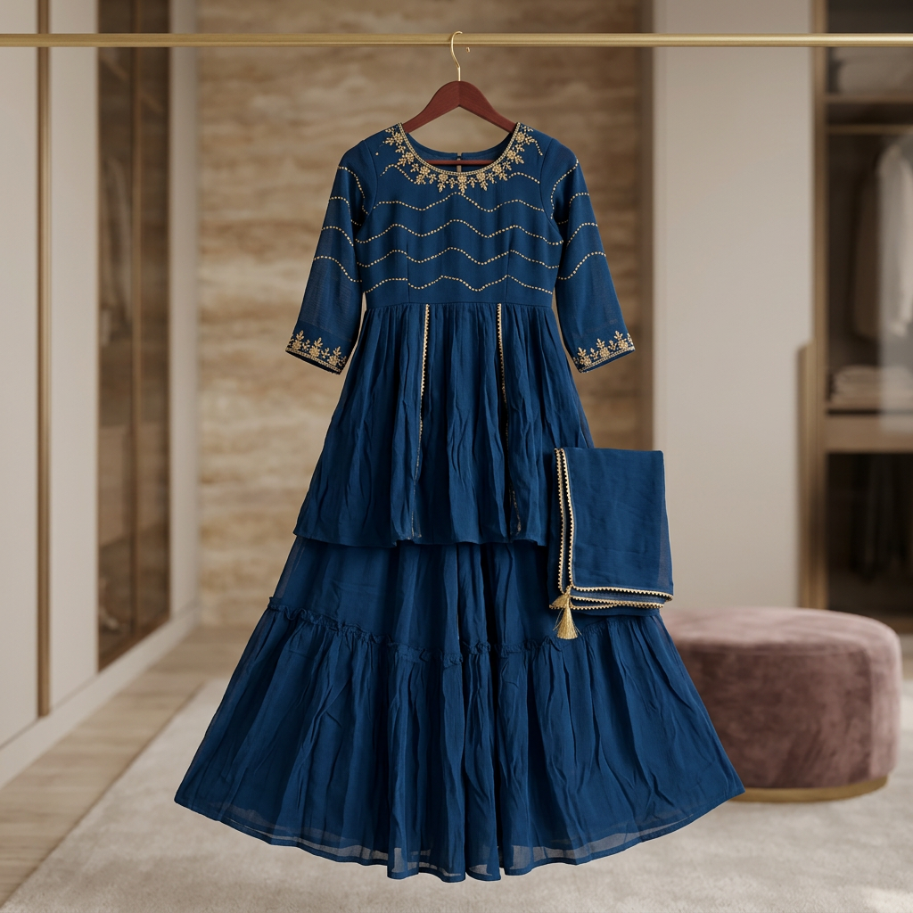 Embroidered Anarkali Set view 2
