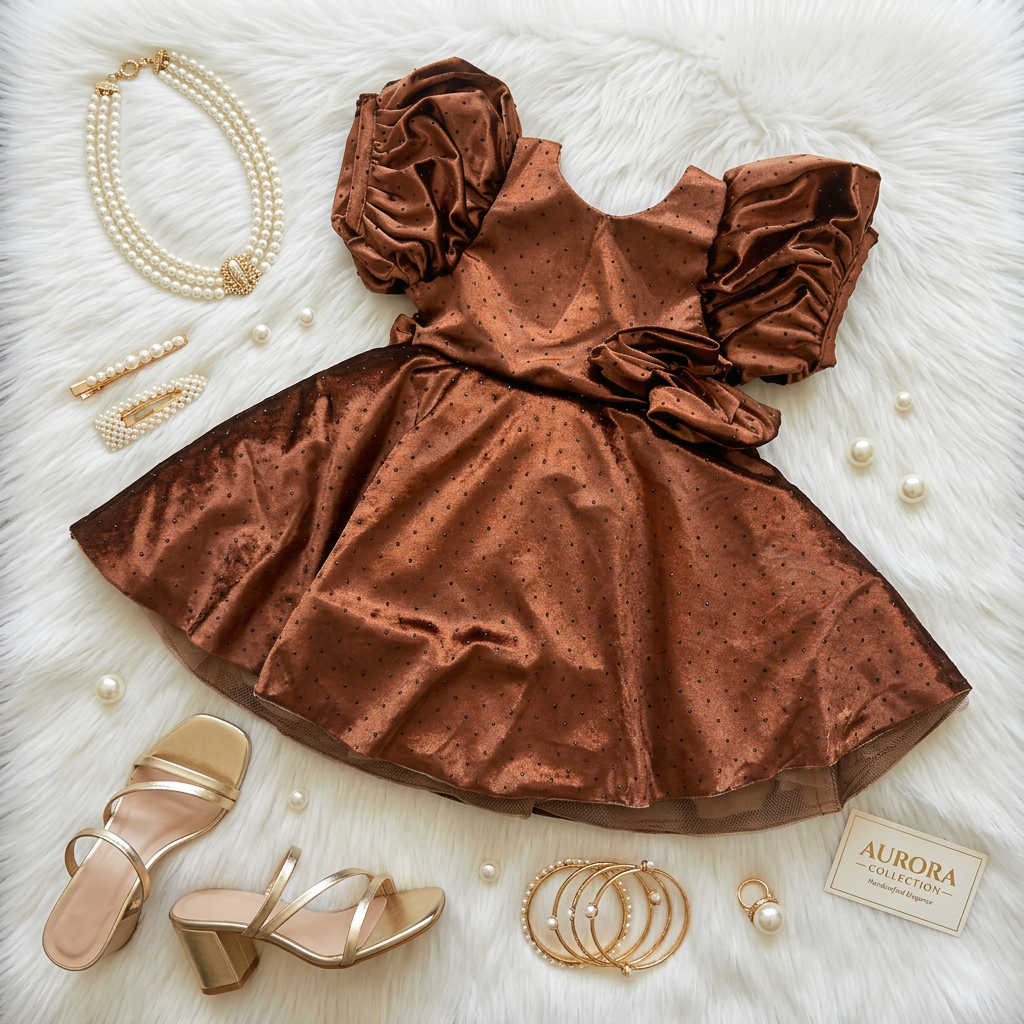 Brown Velvet Dress view 2