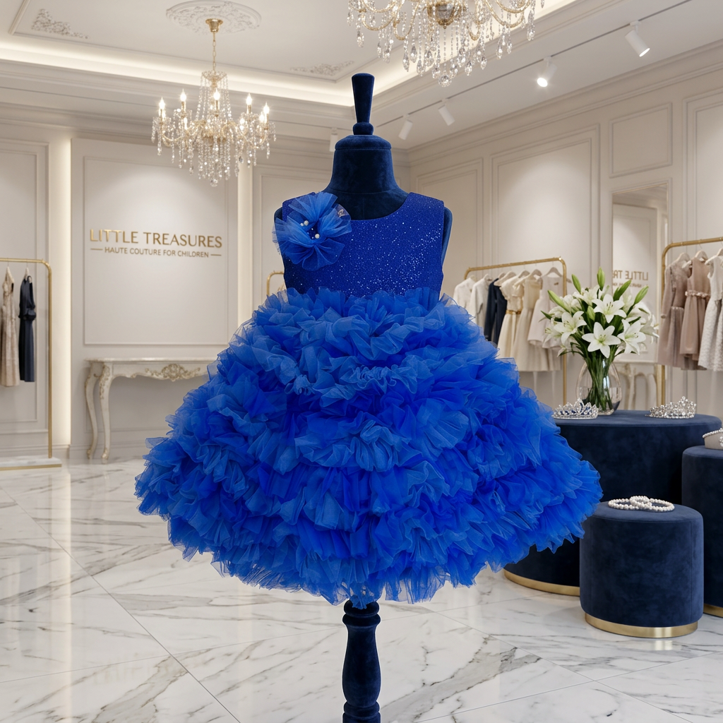 Blue Ruffle Dress view 2