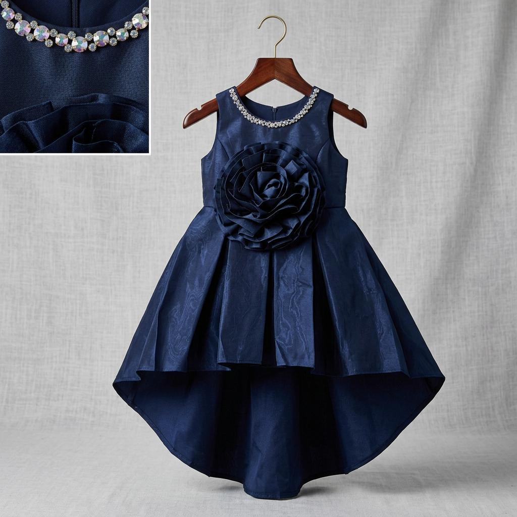 Blue Floral Girls Gown view 2