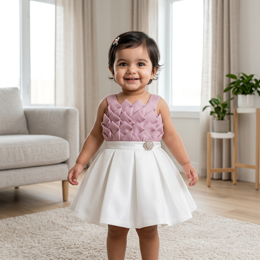 Floral Embellished Girls Party Dress view 3
