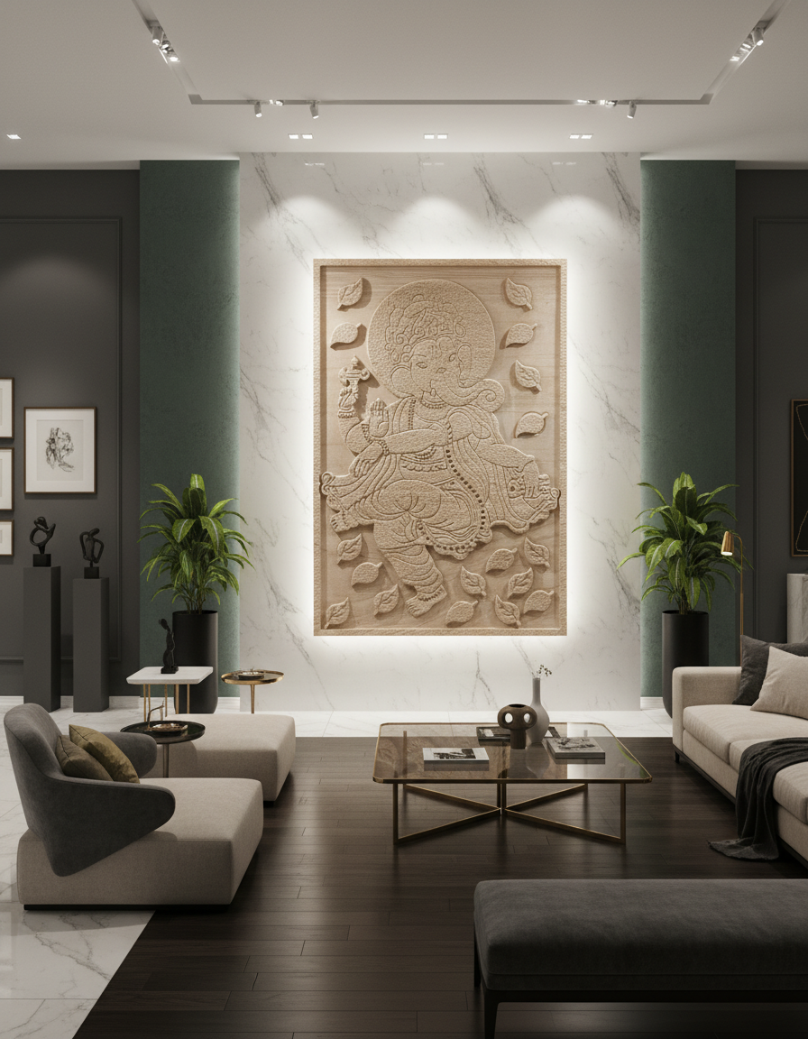 Carved Sandstone Panel