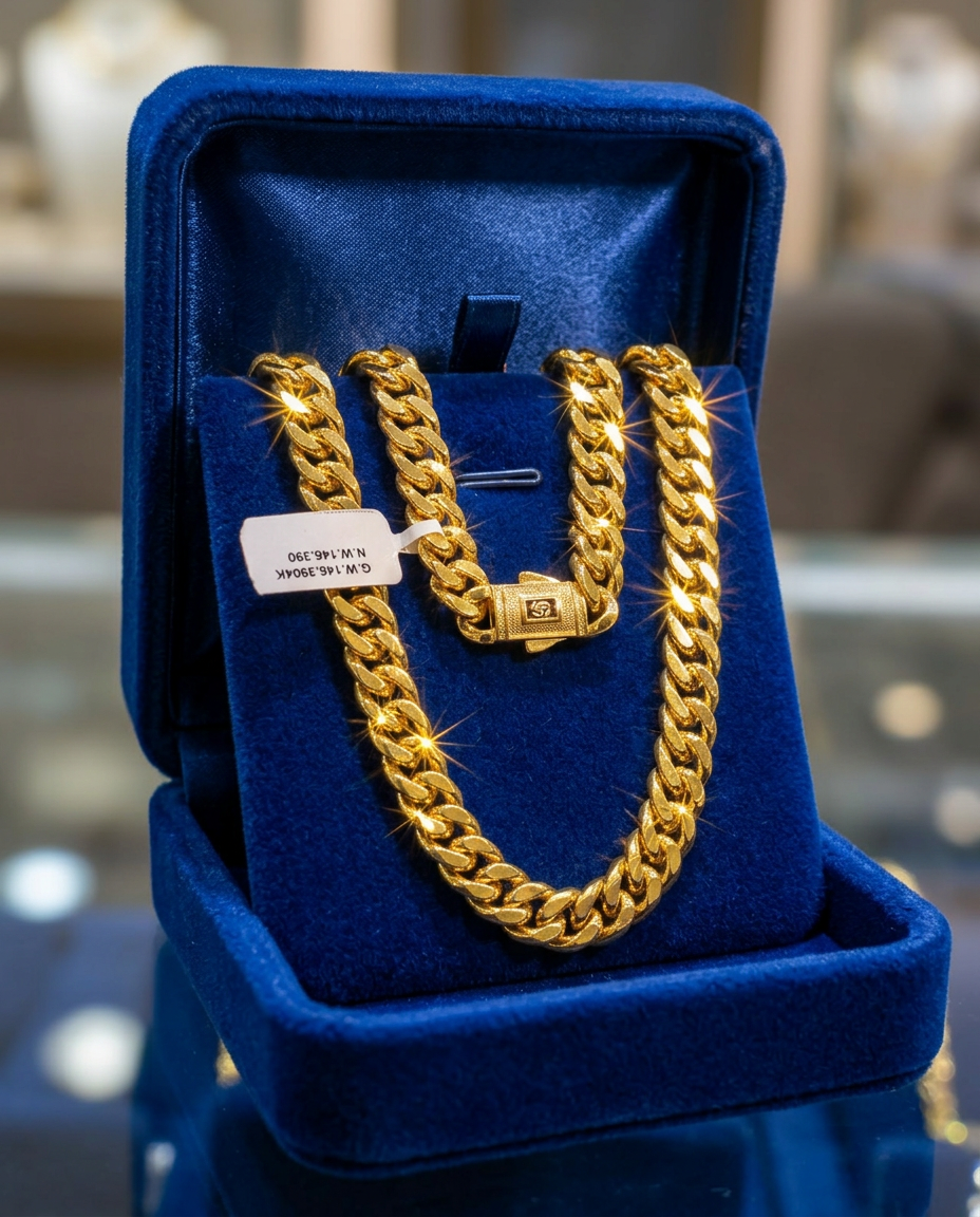 Gold Cuban Chain view 3