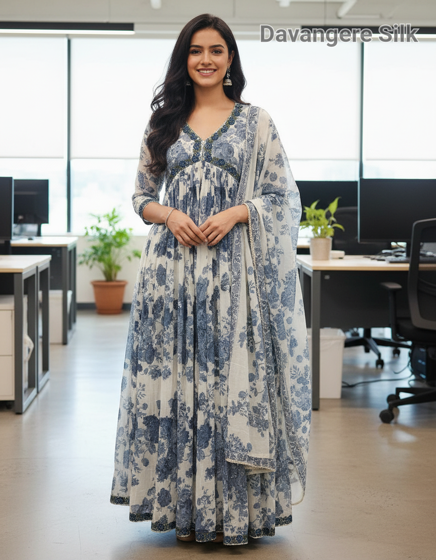 Cotton Anarkali Suit view 7