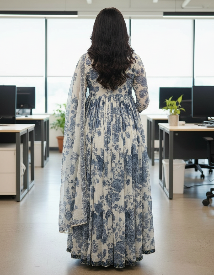 Cotton Anarkali Suit view 4