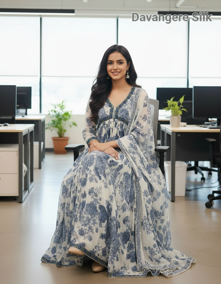 Cotton Anarkali Suit view 6