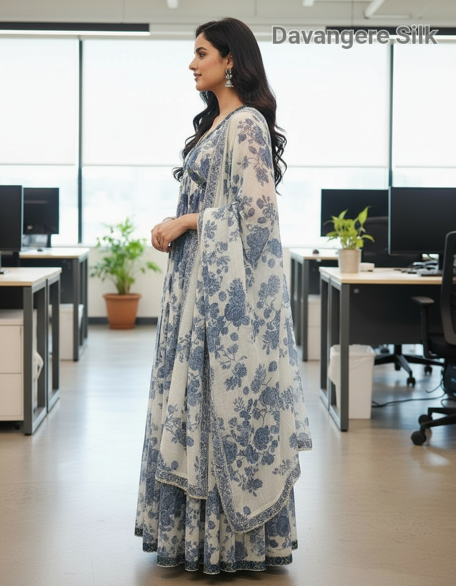Cotton Anarkali Suit view 3