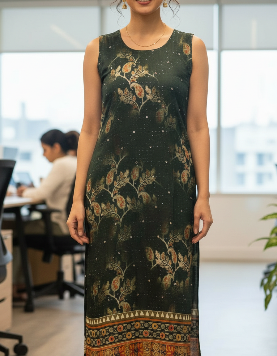 Crepe Silk Kurta By DS view 5