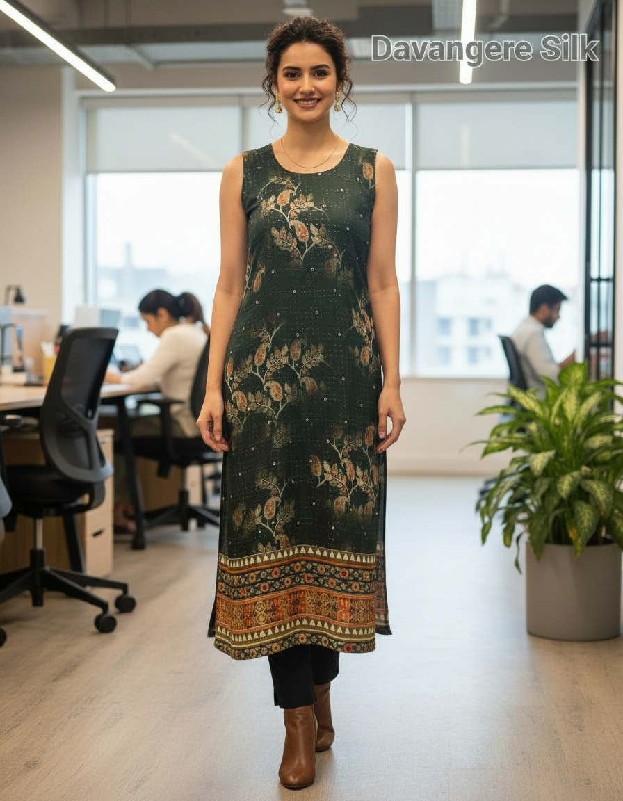 Crepe Silk Kurta By DS