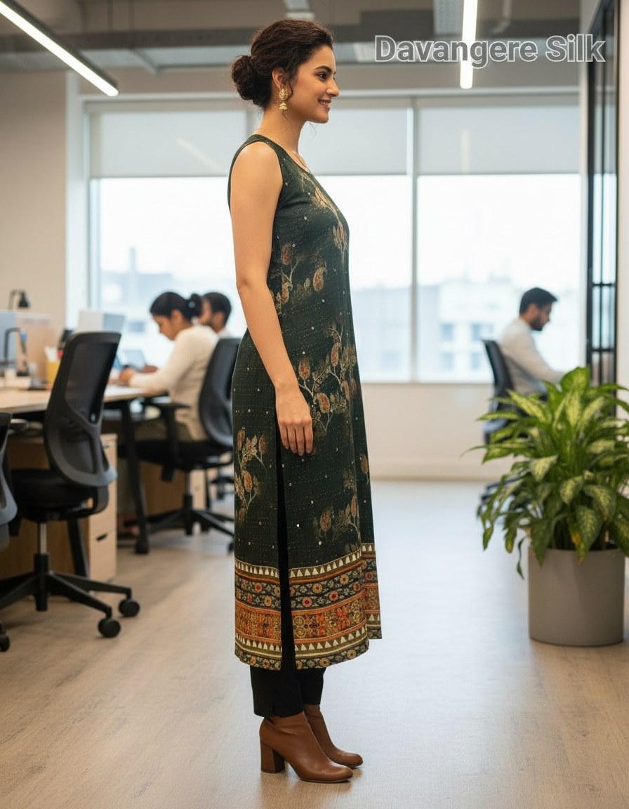 Crepe Silk Kurta By DS view 3