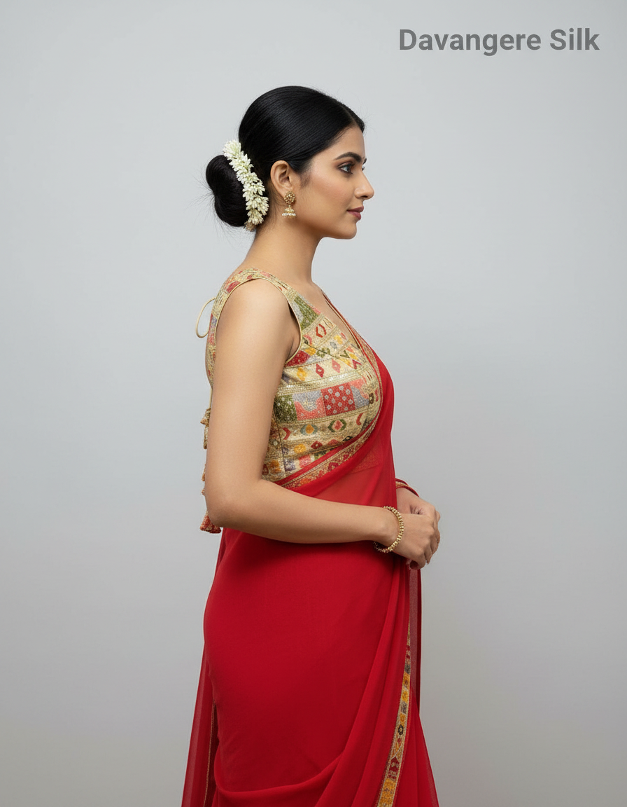 Davangere Silk Blouse view 2