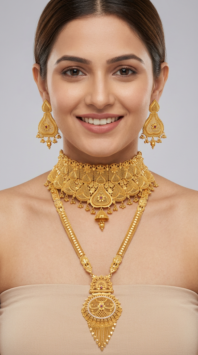 Traditional Gold Plated Necklace Set