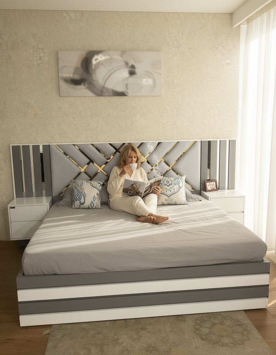 Tseb Bed with Sidetable