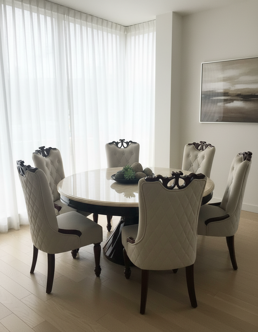 Elegant Round Marble Dining Table